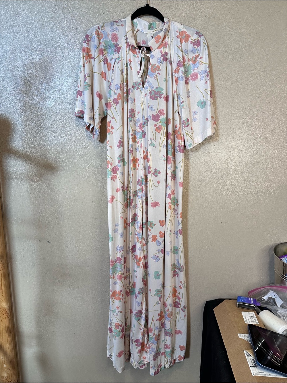 Barbizon Embroidered with Pinch Pleated Soft Pink Lace-Trim Nightgown - Picture 2 of 15